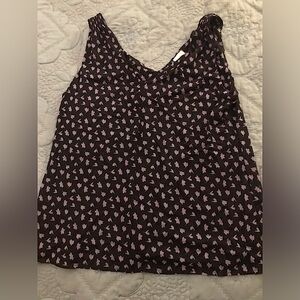 Women's Black and Purple Patterned Top